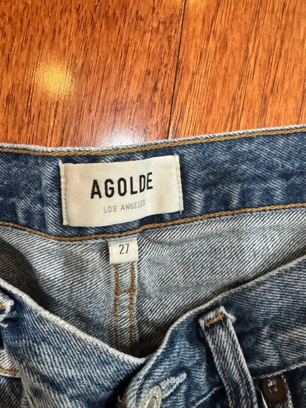 Agolde Distressed Parker Long Shorts size 27 - Picture 3 of 4